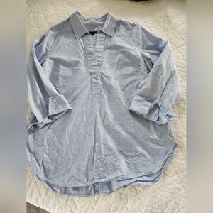 Talbots Light Blue Striped Blouse, Size LP